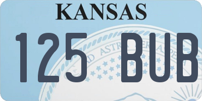 KS license plate 125BUB