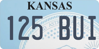 KS license plate 125BUI