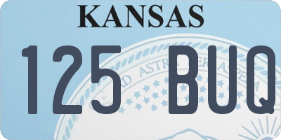 KS license plate 125BUQ
