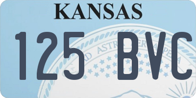 KS license plate 125BVC