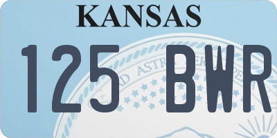 KS license plate 125BWR