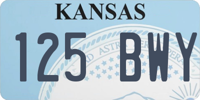 KS license plate 125BWY