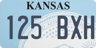 KS license plate 125BXH