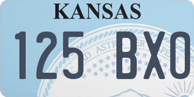 KS license plate 125BXO