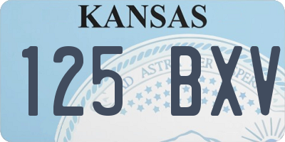KS license plate 125BXV