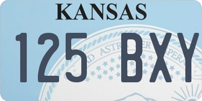 KS license plate 125BXY