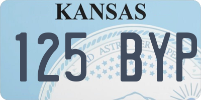 KS license plate 125BYP