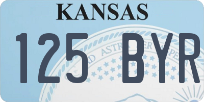 KS license plate 125BYR