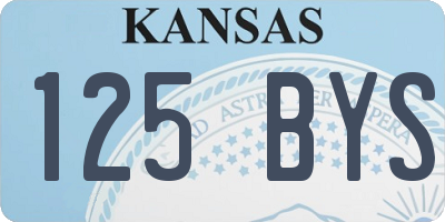 KS license plate 125BYS