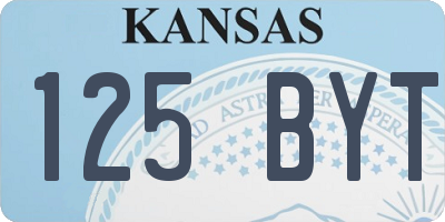 KS license plate 125BYT