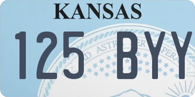 KS license plate 125BYY