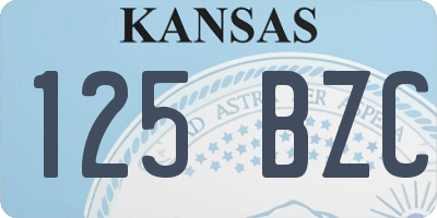 KS license plate 125BZC