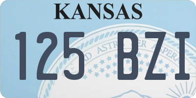KS license plate 125BZI