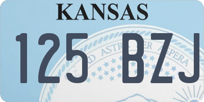 KS license plate 125BZJ
