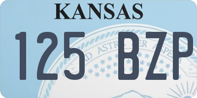 KS license plate 125BZP