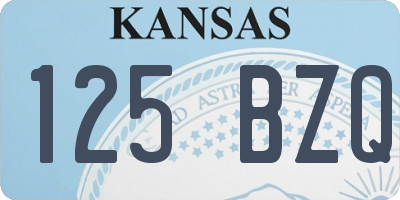 KS license plate 125BZQ