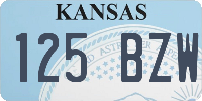 KS license plate 125BZW
