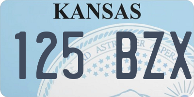KS license plate 125BZX