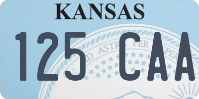 KS license plate 125CAA