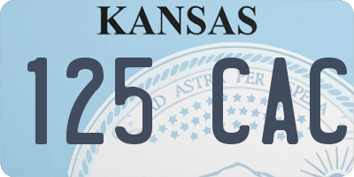 KS license plate 125CAC