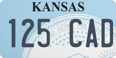 KS license plate 125CAD