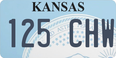 KS license plate 125CHW