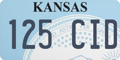 KS license plate 125CID