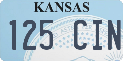 KS license plate 125CIN