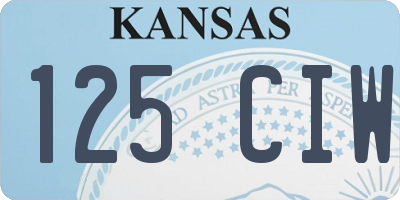 KS license plate 125CIW
