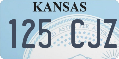 KS license plate 125CJZ