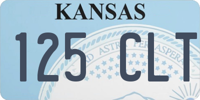 KS license plate 125CLT