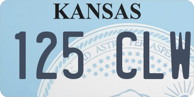 KS license plate 125CLW