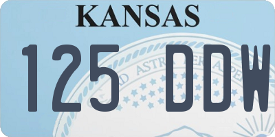 KS license plate 125DDW