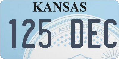 KS license plate 125DEC