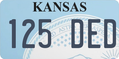 KS license plate 125DED