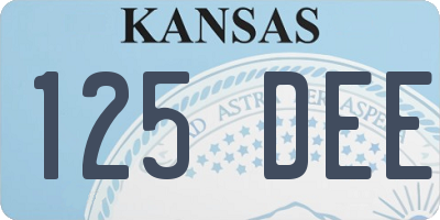 KS license plate 125DEE