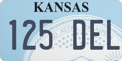 KS license plate 125DEL
