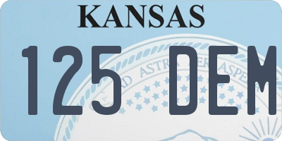KS license plate 125DEM