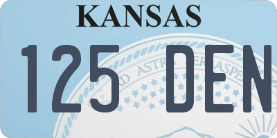 KS license plate 125DEN