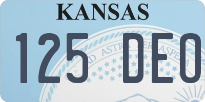 KS license plate 125DEO