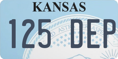 KS license plate 125DEP