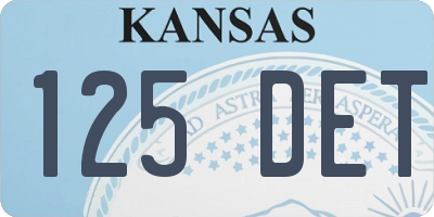 KS license plate 125DET