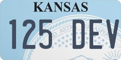 KS license plate 125DEV
