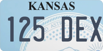 KS license plate 125DEX