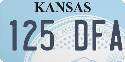 KS license plate 125DFA