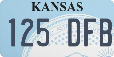 KS license plate 125DFB