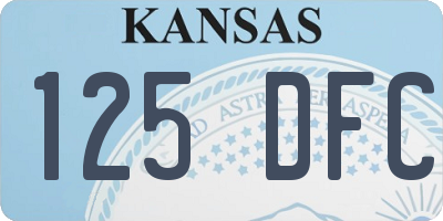 KS license plate 125DFC