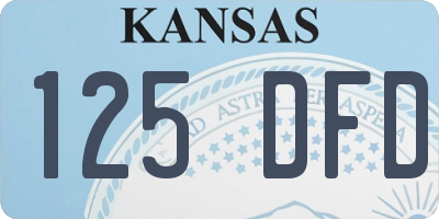 KS license plate 125DFD