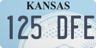 KS license plate 125DFE