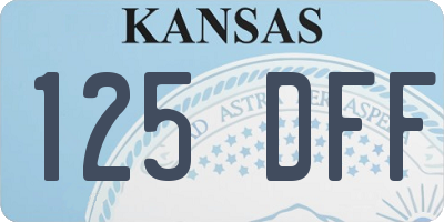 KS license plate 125DFF